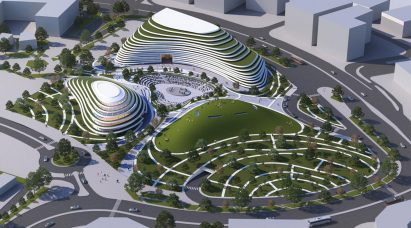 Rendering of a multi-use building for Third Culture Kids