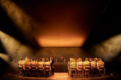 Congregation of chairs on stage 