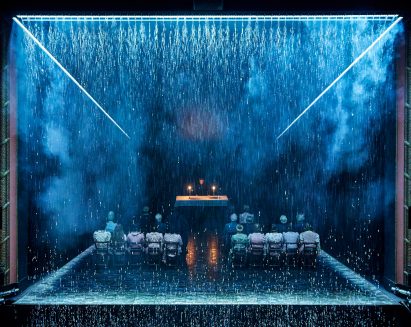 Geometric rain structure by Es Devlin
