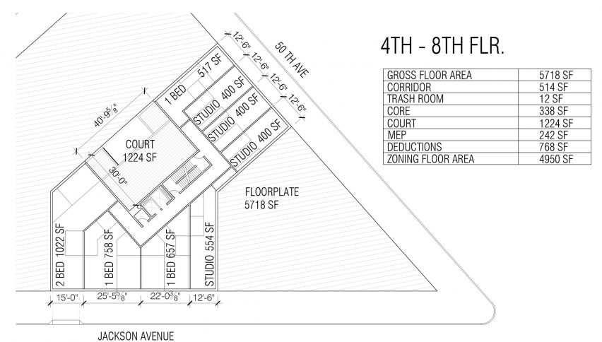 Fourth to eighth floor plan of The Green House