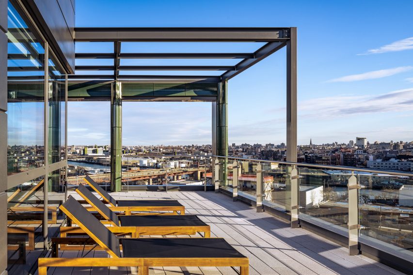 Terrace overlooking Long Island City, USA