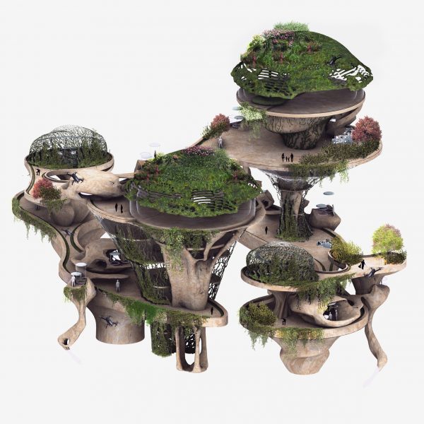 Visualisation of a residential complex integrated within a wine production facility