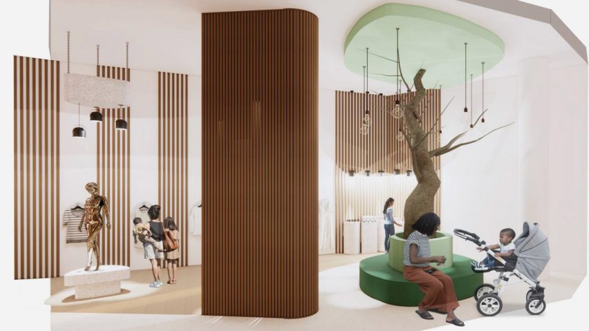Visualisation of maternity hub and store interior