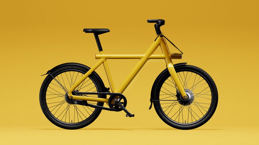 Yellow e-bike by VanMoof