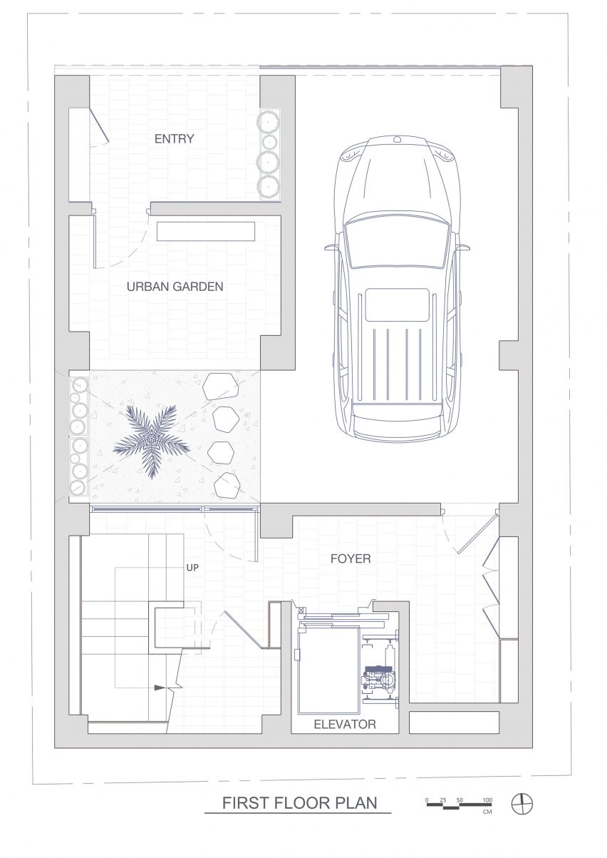 First floor plan of Veil House in Taiwan by Paperfarm