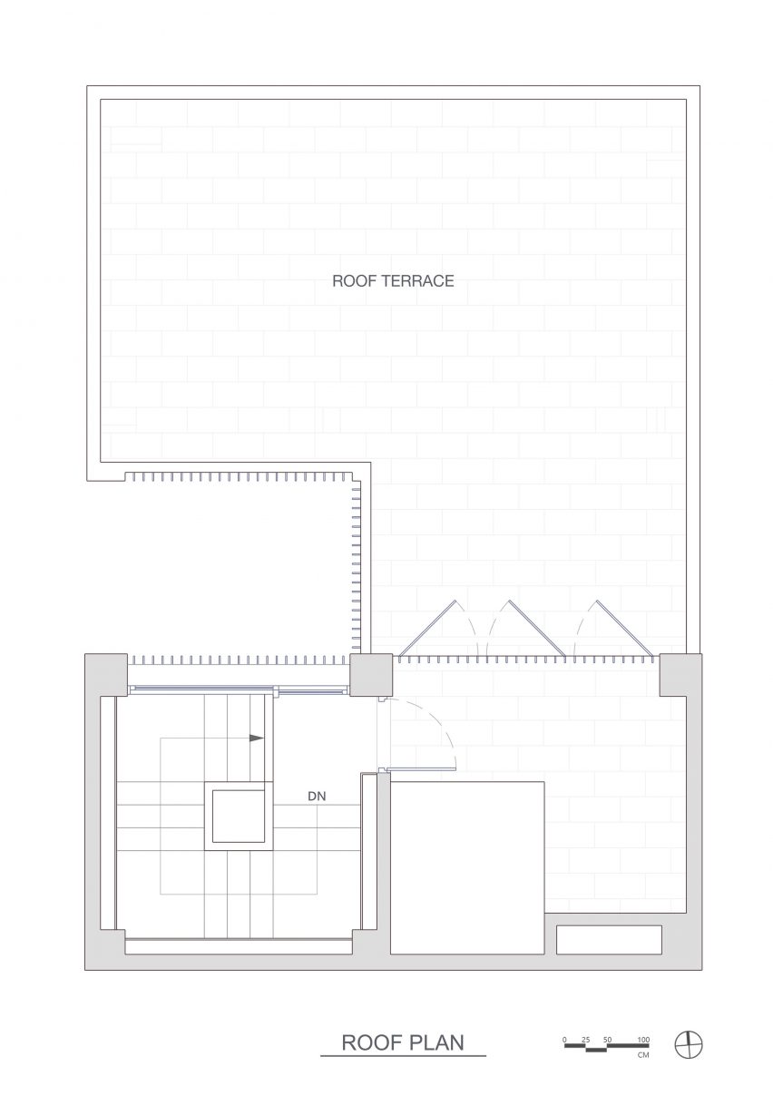 Roof plan of Veil House in Taiwan by Paperfarm