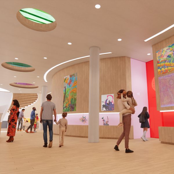 Visualisation of a visual arts elementary school interior