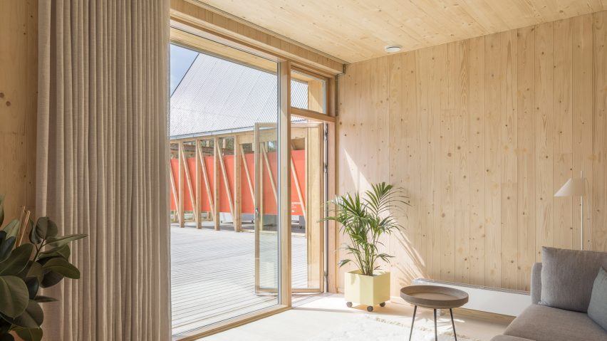 Living room with Velux window
