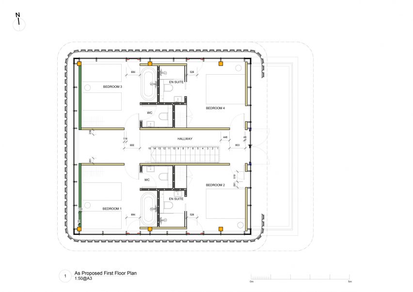 First floor plan of Woven house by Giles Miller Studio