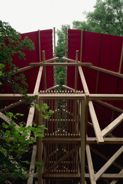 View up to Patagonian Shadow Cabin