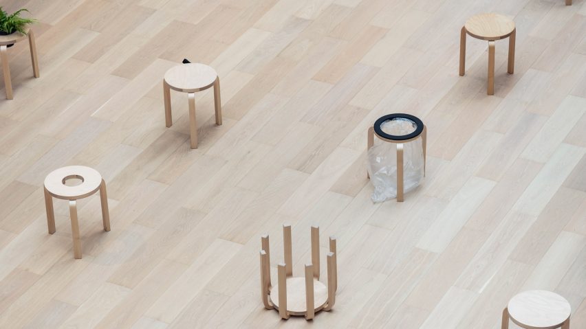Render of alternative versions of Stool 60