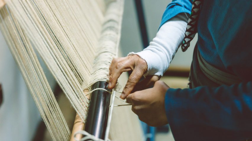 Photo of hands weaving