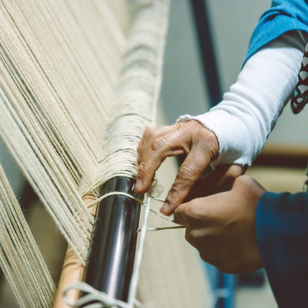 Photo of hands weaving