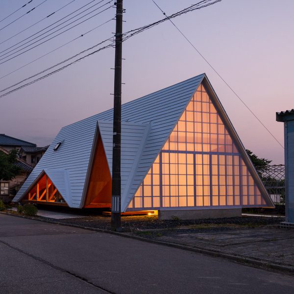 A-frame house with glazed gable end