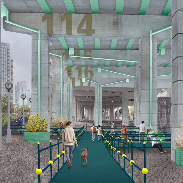 A stormwater management system underneath expressway