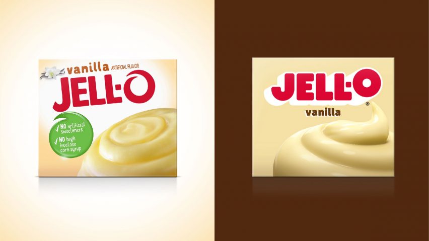 Jell-O vanilla pudding flavor with new bubbly logo