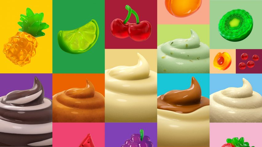 3D, colourful swirls of Jell-O flavours