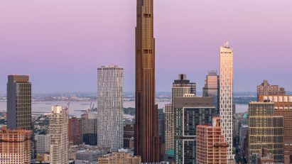 Brooklyn Tower distance at dusk