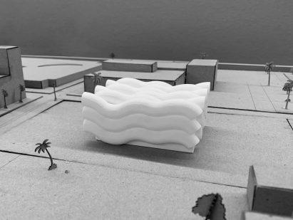 Physical scale architectural model of a poetry museum