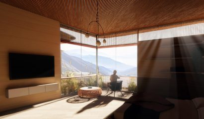 Interior visualisation of a care centre for seniors with dementia