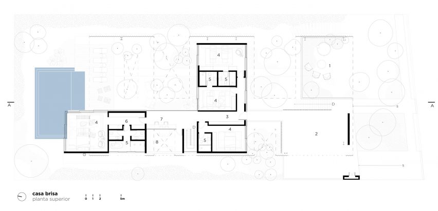 A plan of Casa Brisa by FGMF Architetos