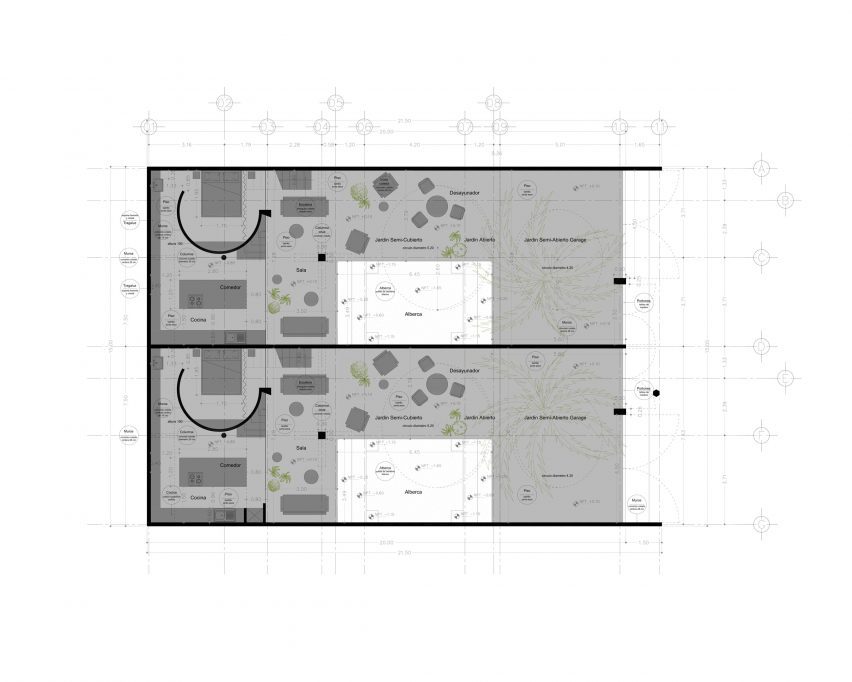 Drawings of Casa WO and VO by Ludwig Godefroy