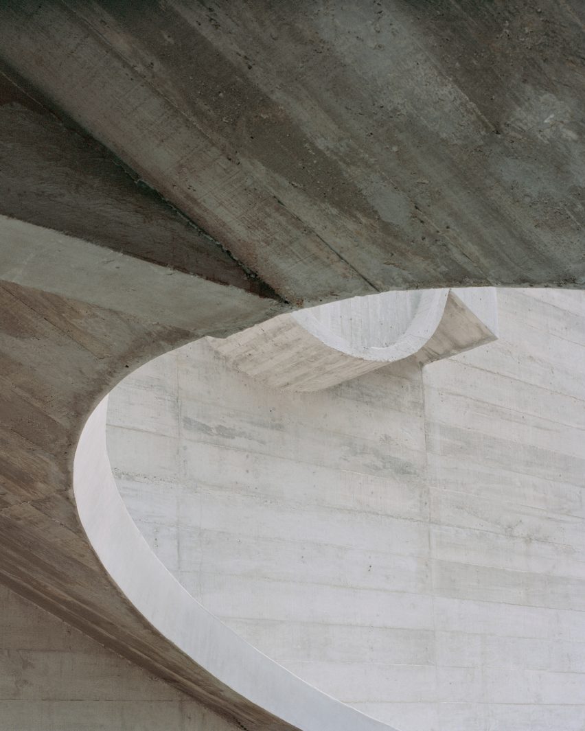 Geometric shapes cut out concrete