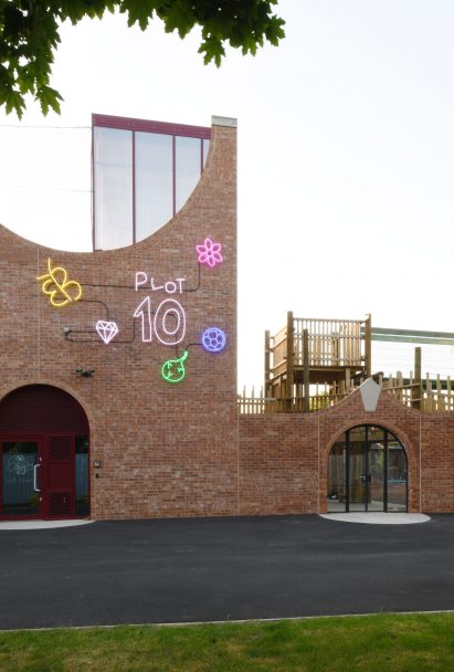 Facade of Central Somers Town children's centre in Camden