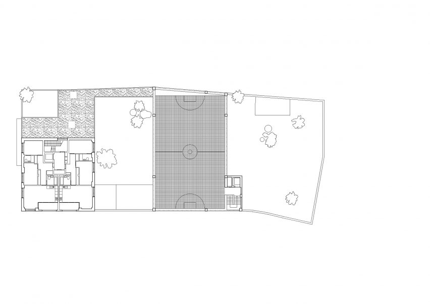 First floor plan of Central Somers Town in Camden by Adam Khan Architects