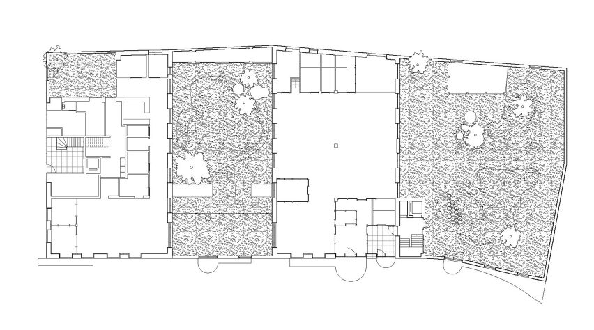 Ground floor plan of Central Somers Town in Camden by Adam Khan Architects
