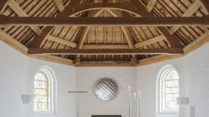 Chappelle Saint-Michel de Brasparts interior by Ronan Bouroullec