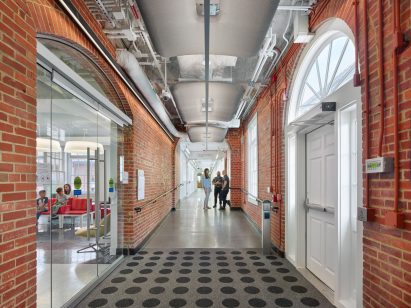 Red-brick corridor