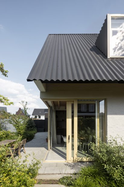 Overhanging roof of Lime Wash House