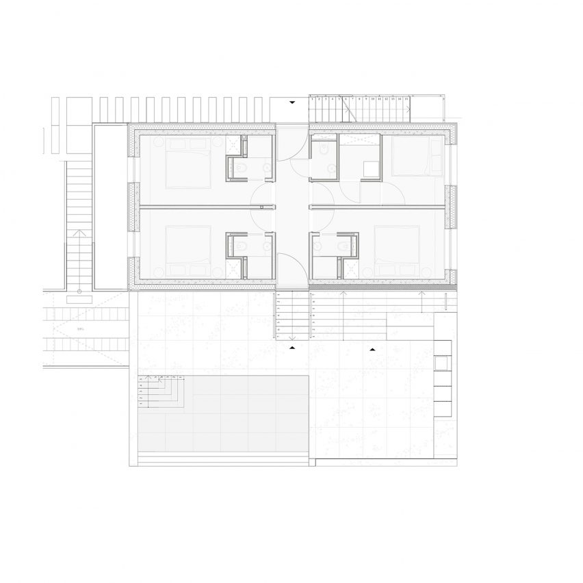 Ground floor plan of Clifftop House by Kontextus