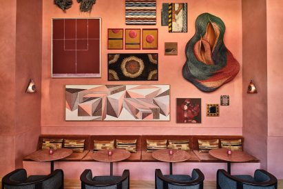 Artwork on the wall of the Dahlia bar 