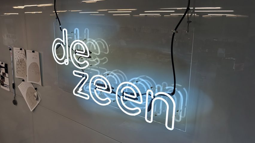 Dezeen neon sign