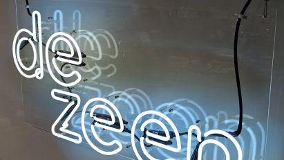 Neon sign in Dezeen office