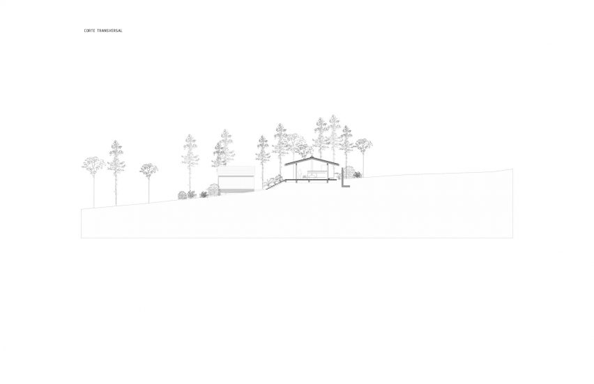 Section drawing of Casa Mola by Estudio Atemporal