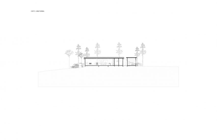 Section drawing of Casa Mola by Estudio Atemporal