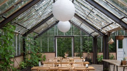 Interior of Væksthuset greenhouse by Forma
