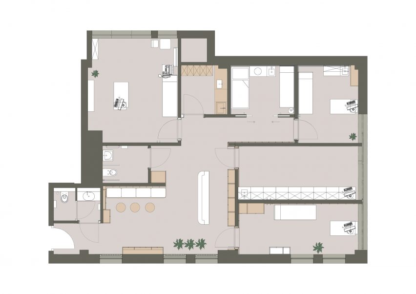 Plan view of treatment centre
