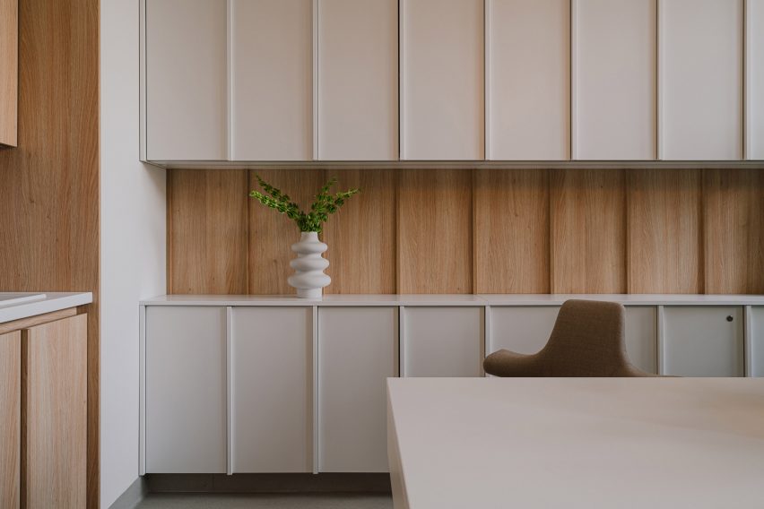 Treatment room with wood panelled walls