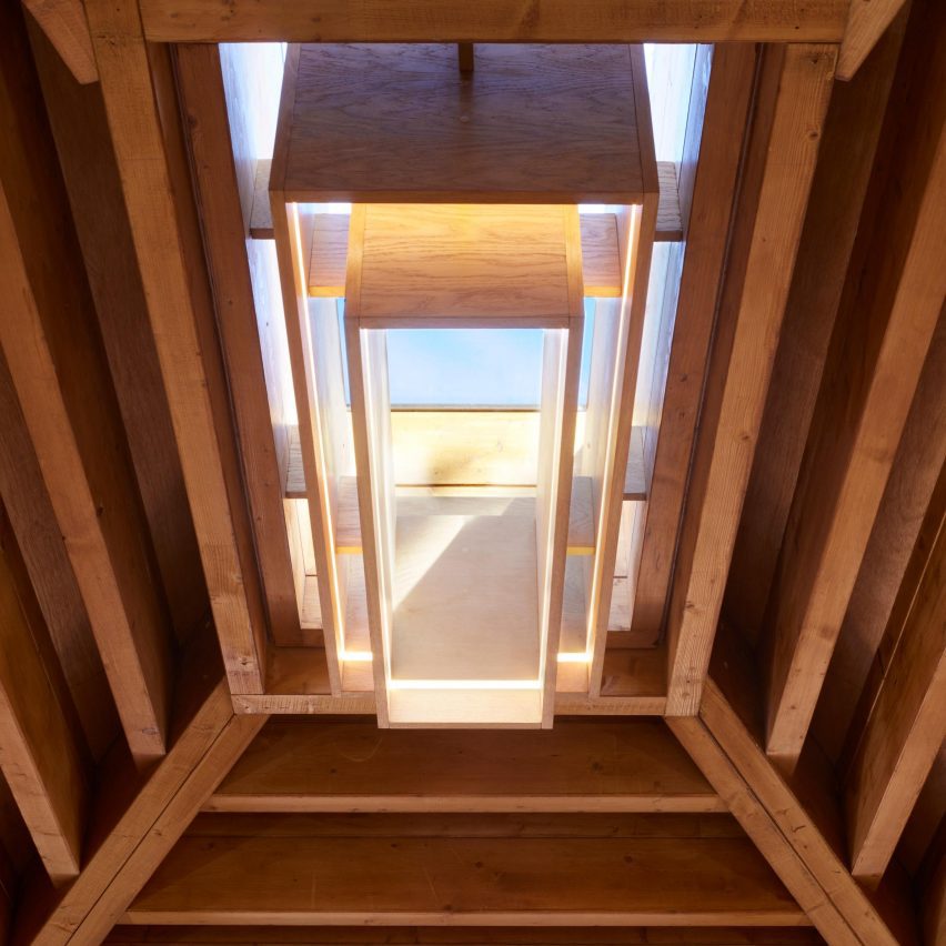 Close up of central rooflight