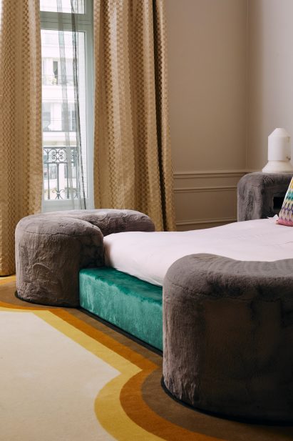 Plush textured bed frame