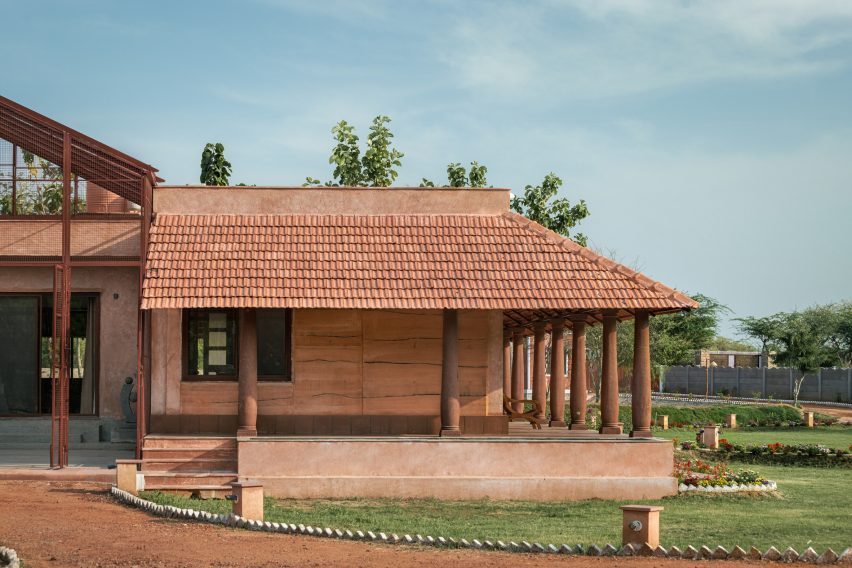 Rammed earth walls of Hybrid House by Sketch Design Studio