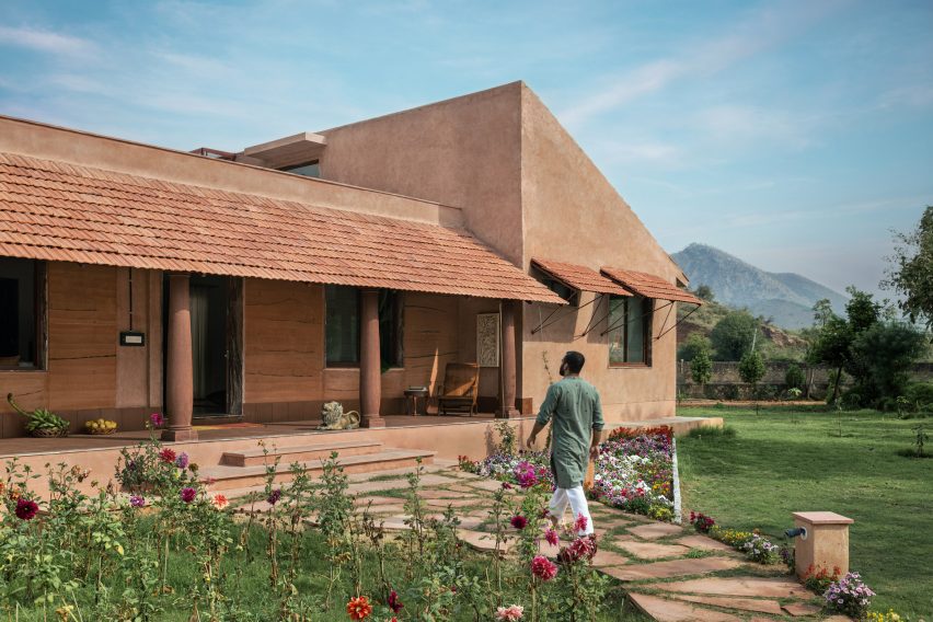 Rammed earth walls of Hybrid House by Sketch Design Studio