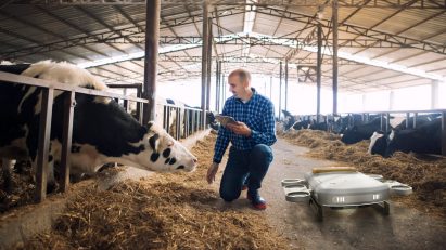 Visualisation of a livestock healthcare device in a farm