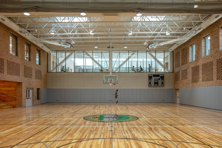 Indoor basketball court