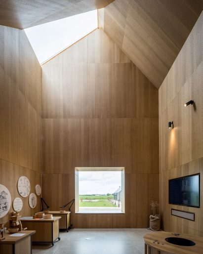 Wood-lined interior of Kornets Hus by Reiulf Ramstad Arkitekter