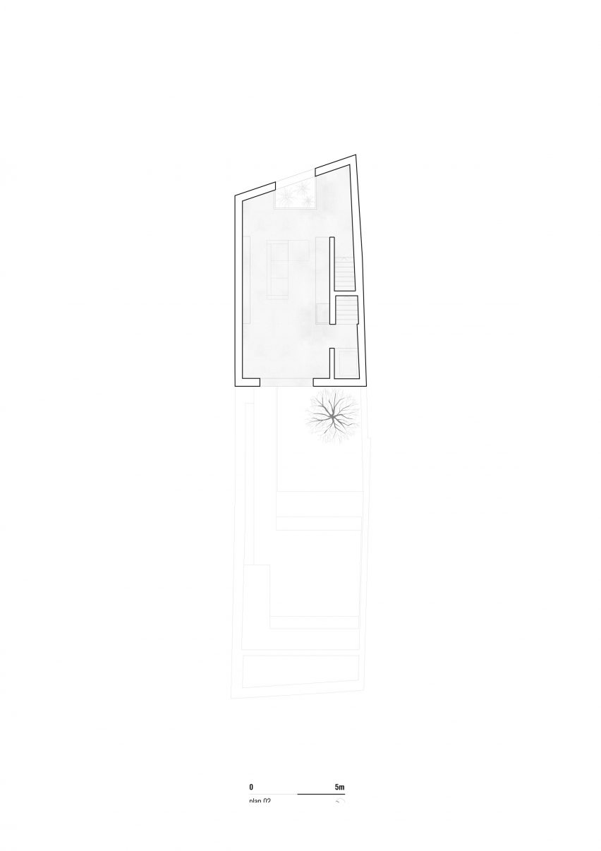 Second floor plan of a house in Lisbon by Bak Gordon Arquitectos